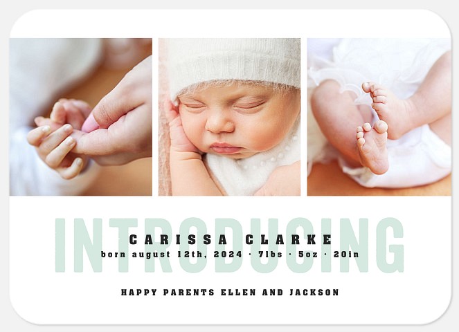 Contemporary Introduction Baby Birth Announcements