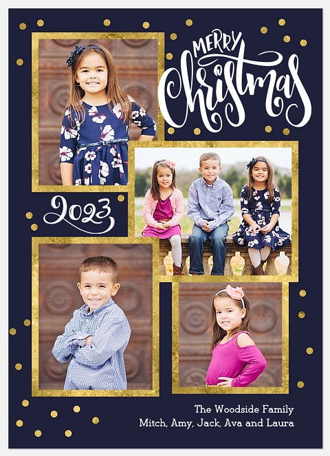 Gilded Confetti Holiday Photo Cards