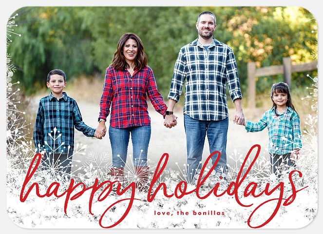 Snow Flurries Holiday Photo Cards