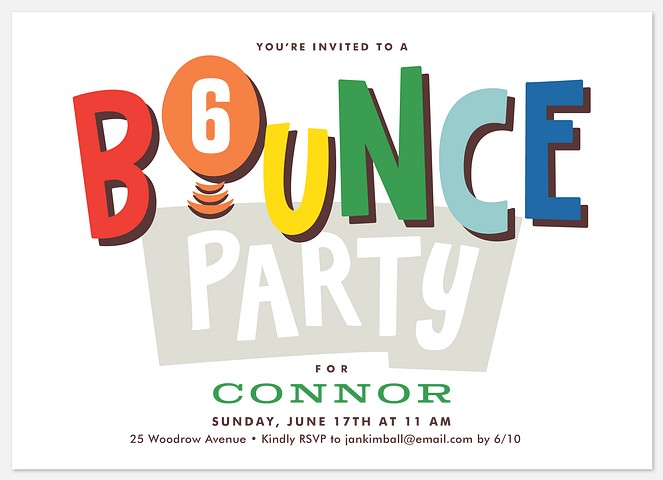 Time to Bounce Kids' Birthday Invitations
