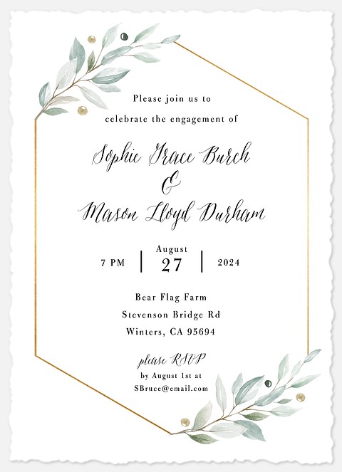 Olive Sprigs Engagement Party Invitations