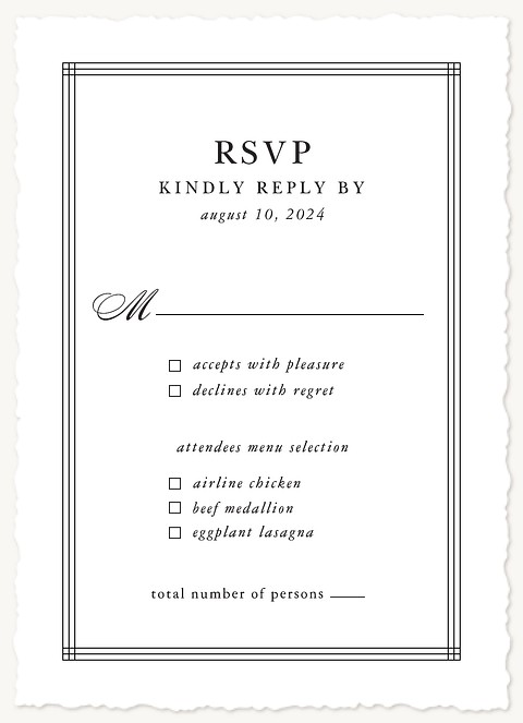 Simple Elegance Wedding RSVP Cards