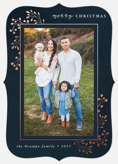Rose Gilding Holiday Photo Cards