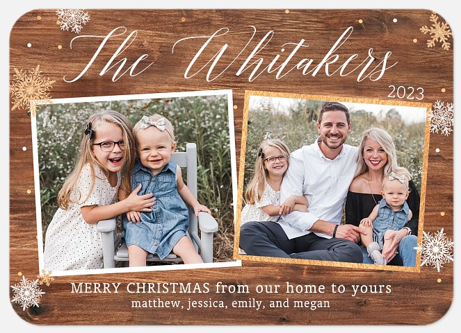Rustic Collage Holiday Photo Cards