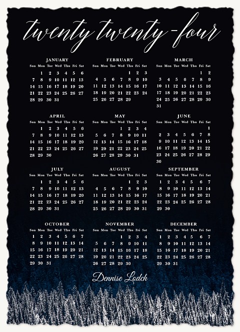 Frosted Pine Calendar | Business Holiday Cards