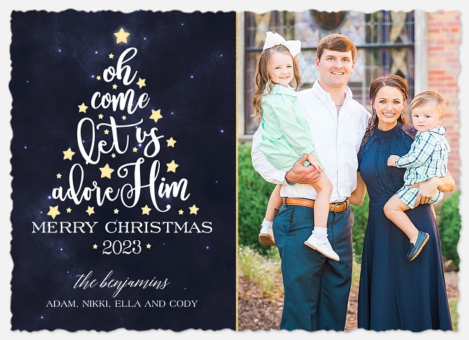 Let Us Adore Him Holiday Photo Cards