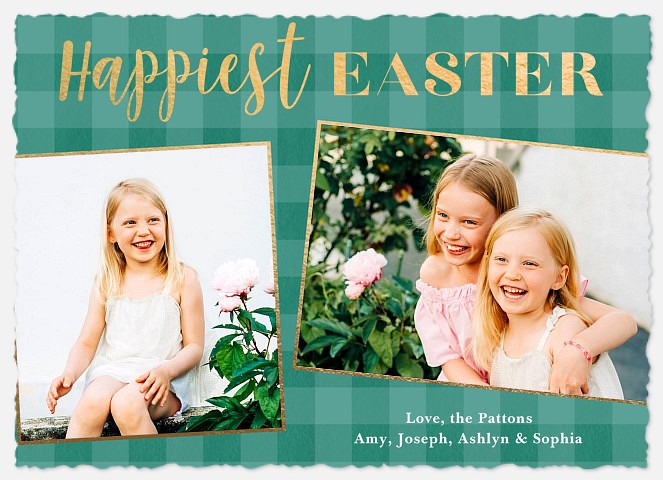 Spring Gingham Easter Photo Cards