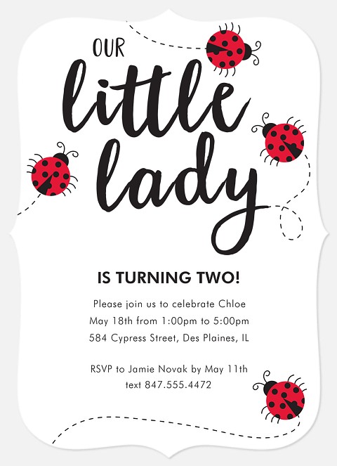 Little Ladybug Kids' Birthday Invitations