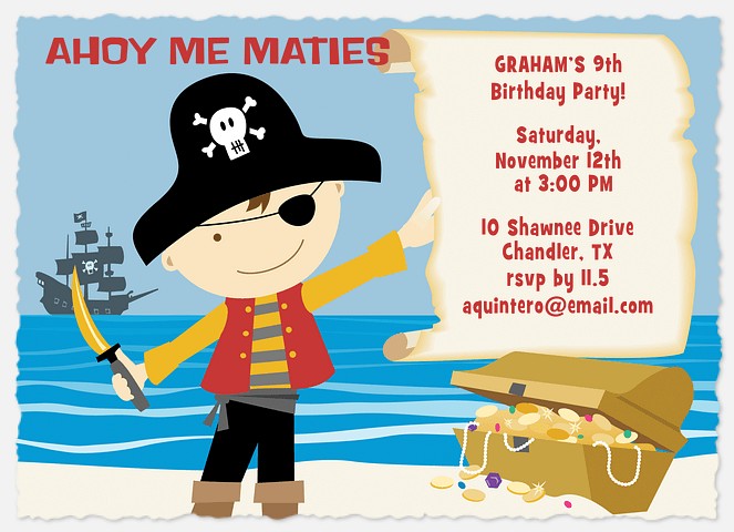 Ahoy Maties Kids' Birthday Invitations