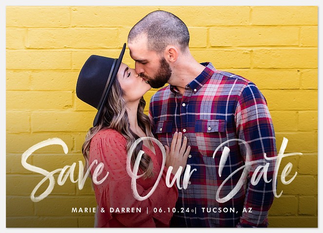 Soft Brush Save the Date Photo Cards