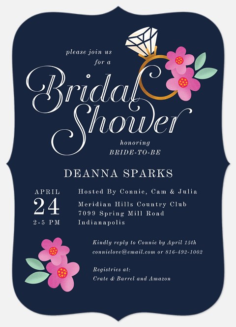 Floral Ring Bridal Shower Invitations