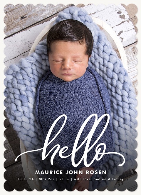 Hello Baby Blue Birth Announcement