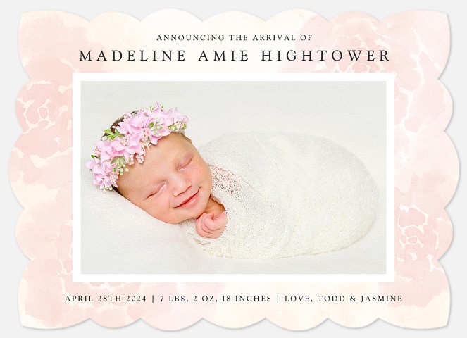 Dreamy Florals Baby Birth Announcements