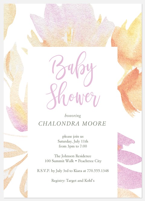 Fleur Baby Shower Invitations