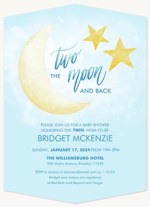 To The Moon Baby Shower Invites