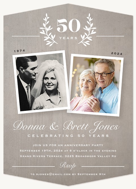 Oak Laurel | Wedding Anniversary Invitations