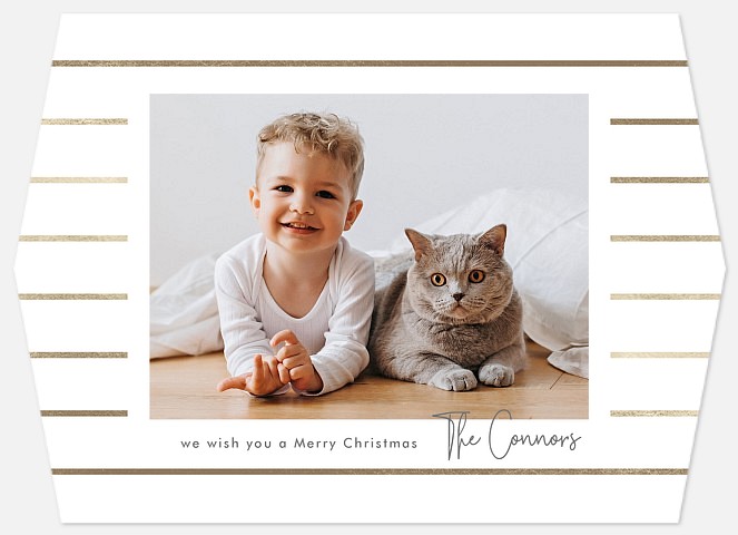 Gilded Stripes Holiday Photo Cards