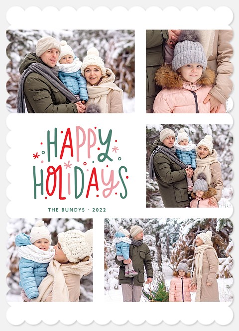 Festive Coloration Holiday Photo Cards