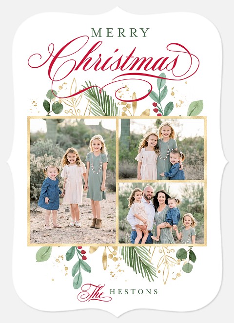 Golden Trio Holiday Photo Cards