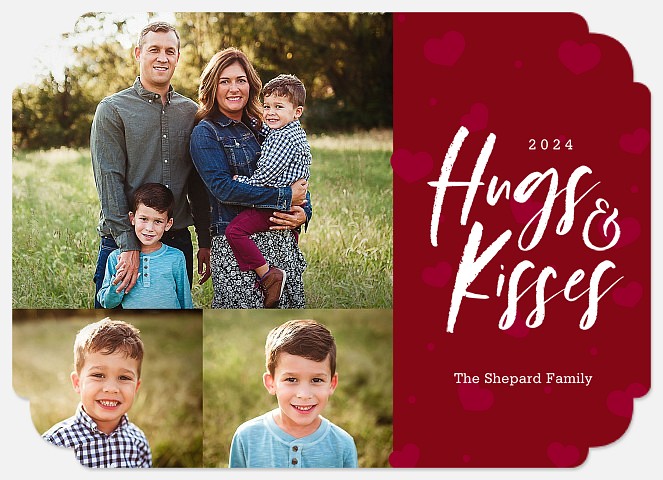 Hugs and Kisses Valentine Photo Cards