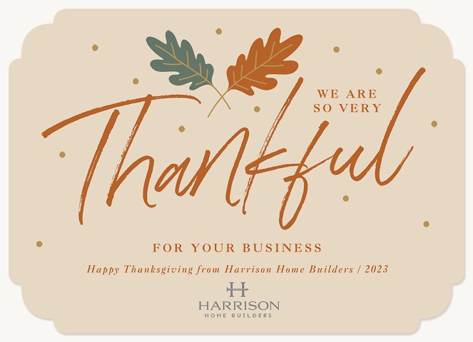 Thankful Thoughts Business Holiday Cards