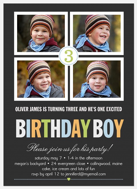 Big Boy Birthday Boy Birthday Invitations