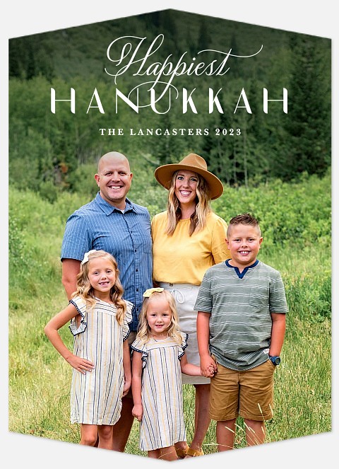 Fanciful Script Hanukkah Photo Cards