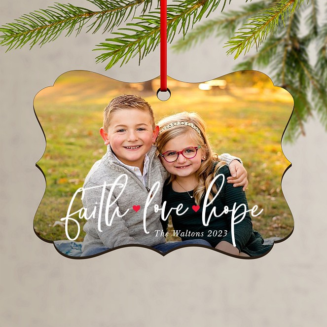 Faith Love Hope Custom Ornaments