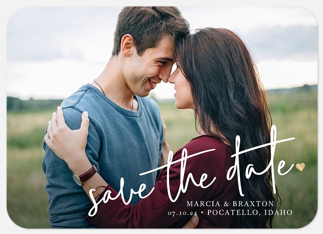 Sideswept Save the Date Photo Cards