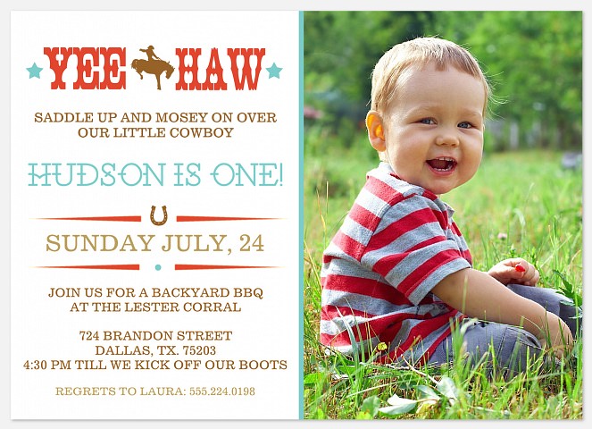 Saddle Up Sweetie First Birthday Invitations