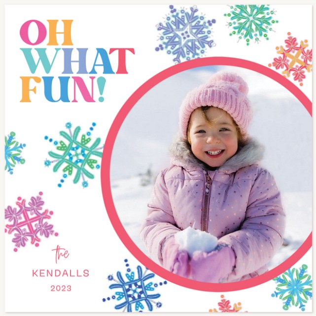Fun Snowflakes Personalized Holiday Cards