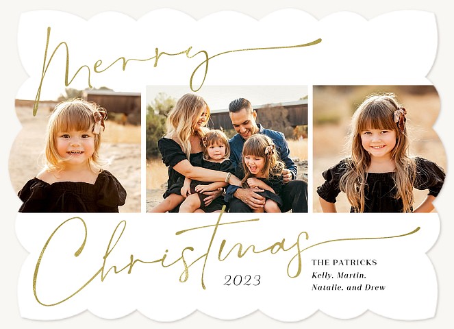 Calligraphic Elegance Personalized Holiday Cards