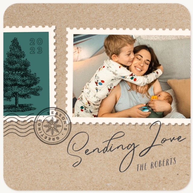 Rustic Envelope Personalized Holiday Cards