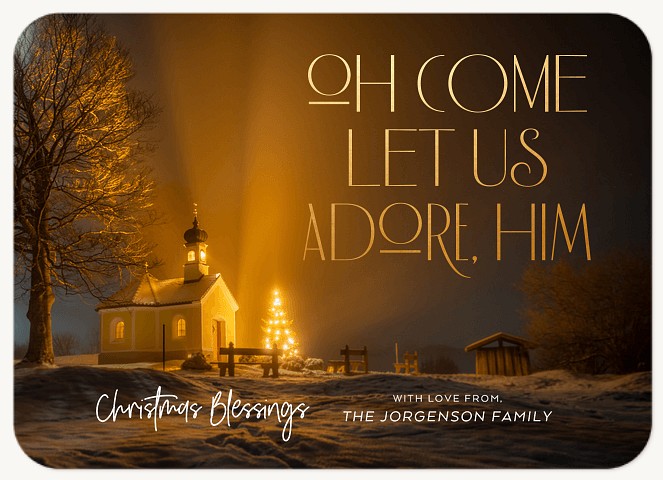 Adore Him Personalized Holiday Cards