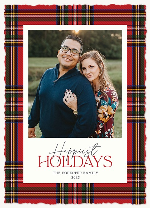 Flannel Frame Personalized Holiday Cards