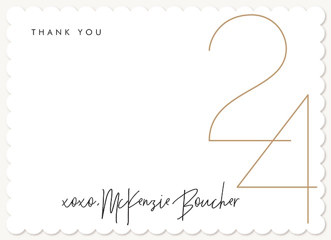 Simple Year Thank You Cards 