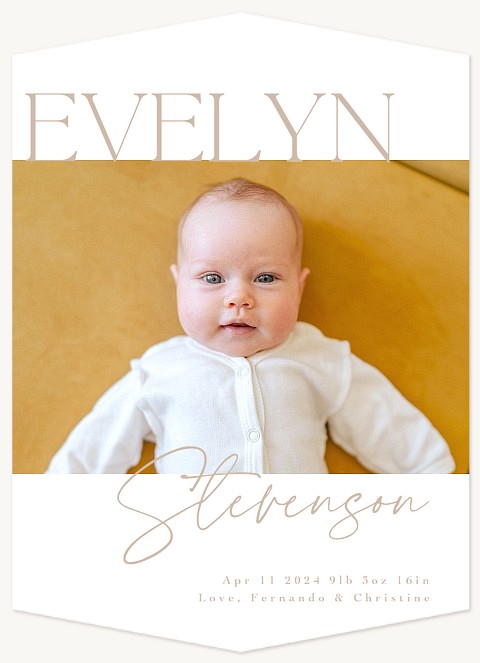 Stylish Name Baby Announcements