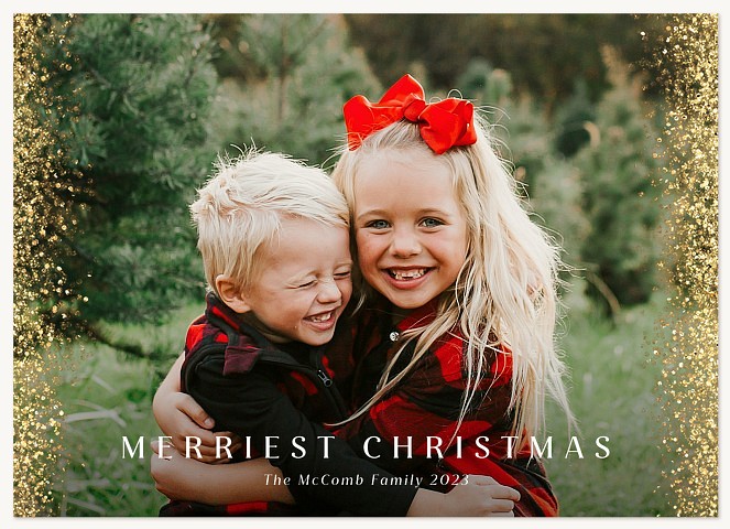 Glimmering Edges Personalized Holiday Cards