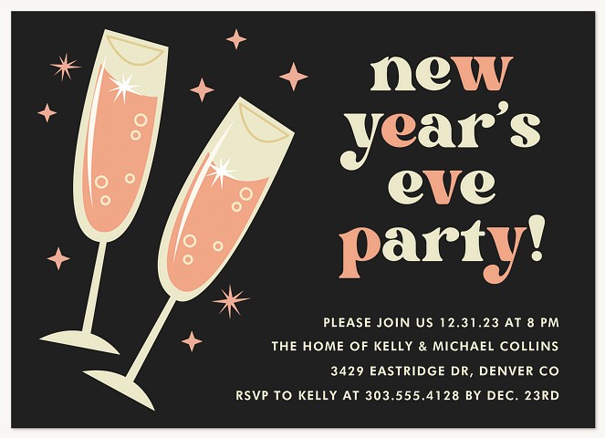 New Year’s Bubbly Holiday Party Invitations