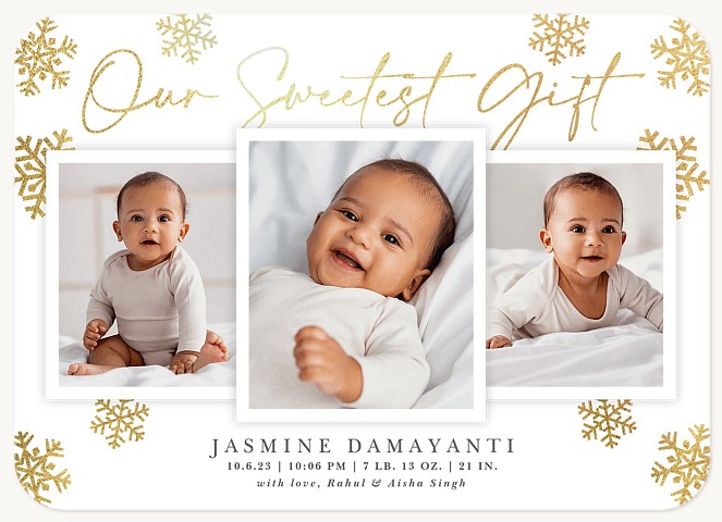 Elegant Trio Personalized Holiday Cards
