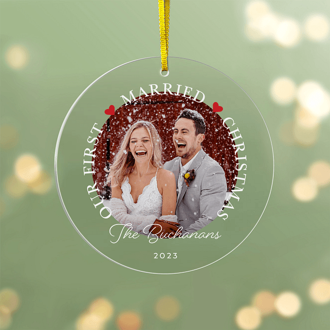 Married Holiday Personalized Ornaments