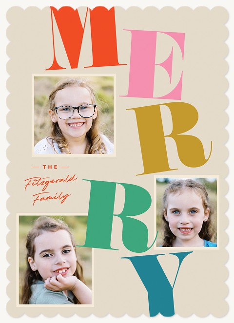 Bright Merry Personalized Holiday Cards
