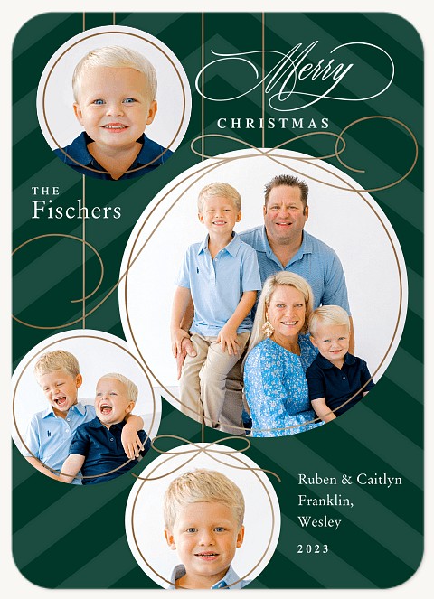 Festive Chevron Personalized Holiday Cards