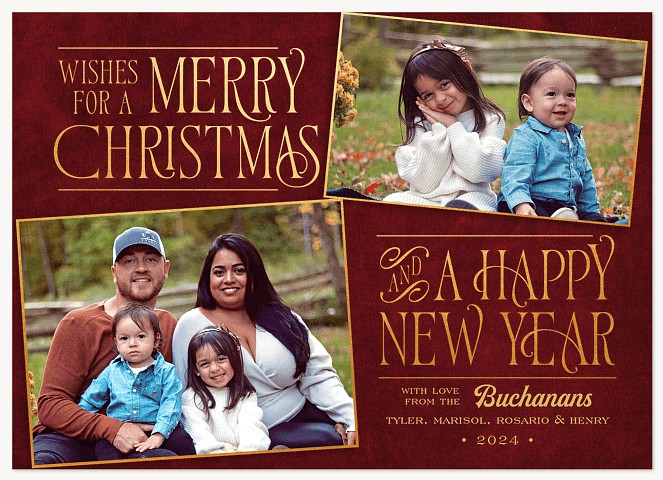 Velvet Type Personalized Holiday Cards