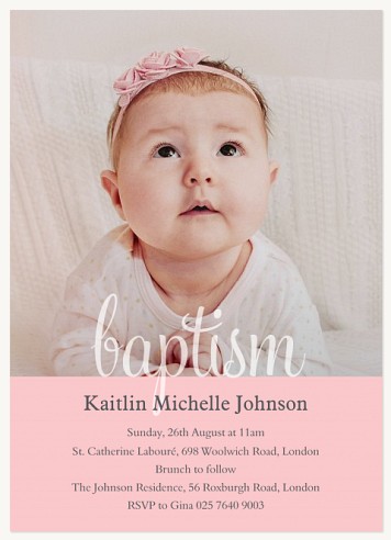 Baptism Blessing Blush Christening Invitations | Christening Invites