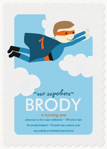 Super Hero Kids Birthday Invitations