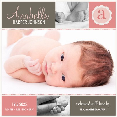 Salmon Sweetie Baby Announcements