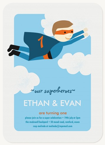 Our Superheroes Kids Birthday Invitations