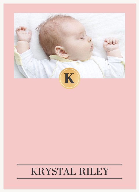 Golden Initial Baby Thank You Cards