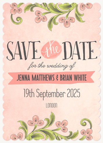 Watercolour Floral Save the Date Cards